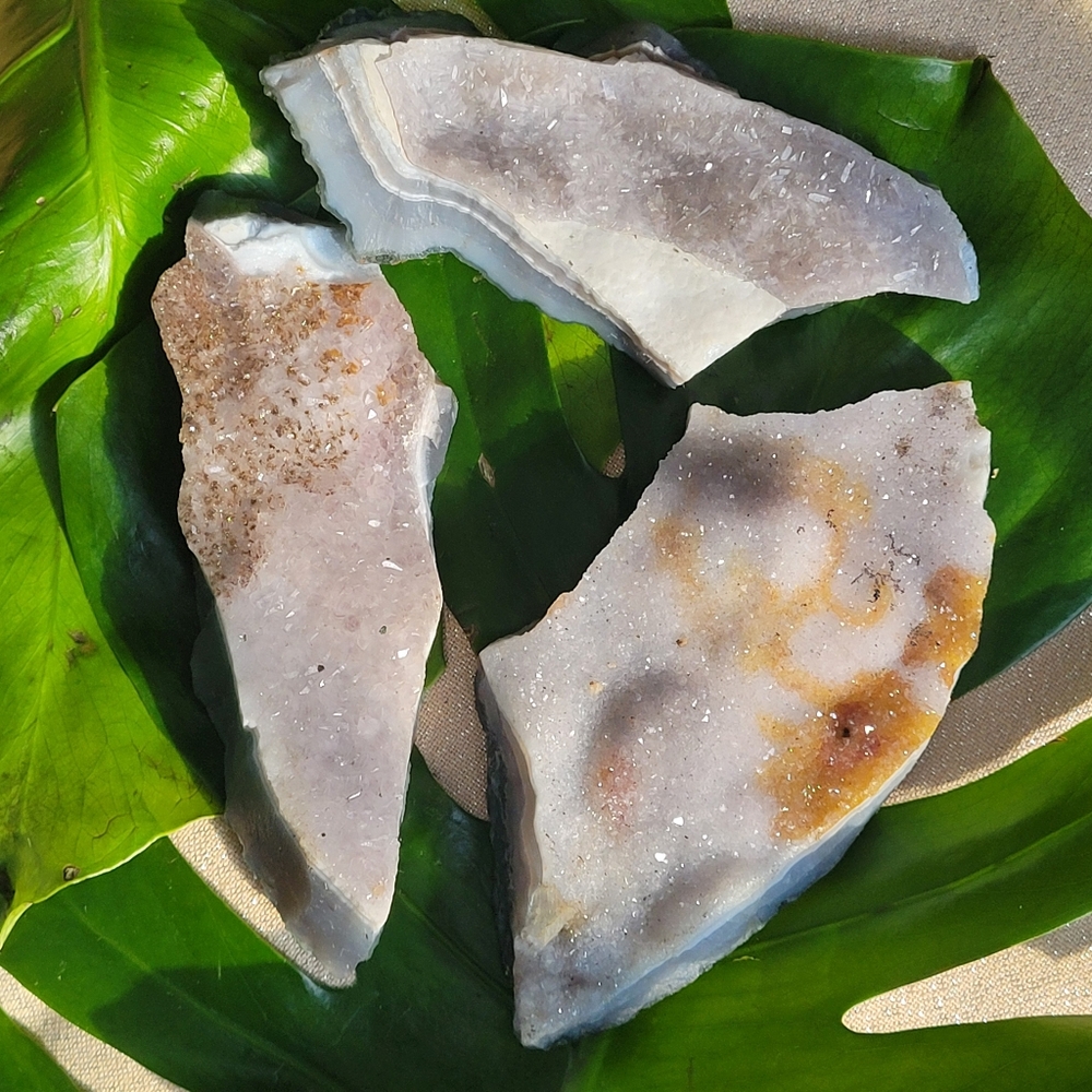 Raw Blue Lace Agate with Crystalline Druzy Geode